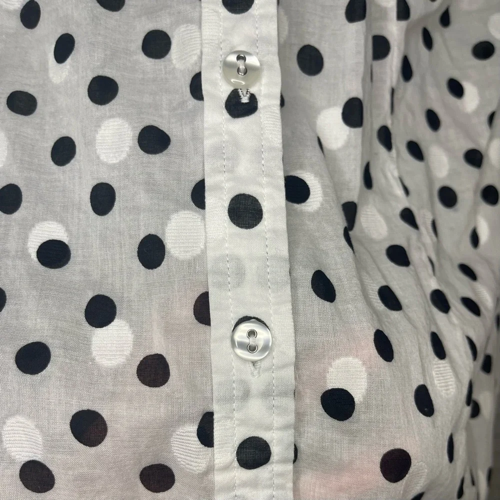 Karen Scott Polka Dot Button Down Shirt - Picture 4 of 6